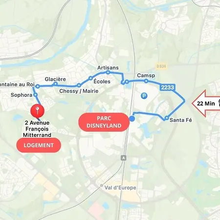 Apartment M5 4p Proche Parc Montevrain